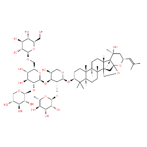 α-L-Arabinopyranoside, (3b,16b,23R)-16,23:16,30-diepoxy-20-hydroxydammar-24-en-3-ylO-6-deoxy-α-L-mannopyranosyl-(1®2)-O-[O-β-D-glucopyranosyl-(1®6)-O-[β-D-xylopyranosyl-(1®2)]-β-D-glucopyranosyl-(1®3)]-