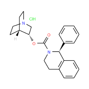2(1H)-Isoquinolinecarboxylic acid, 3,4-dihydro-1-phenyl-, (3R)-1-azabicyclo[2.2.2]oct-3-yl ester,hydrochloride (1:1), (1S)-