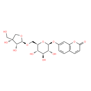 2H-1-Benzopyran-2-one,7-[(6-O-D-apio--D-furanosyl--D-glucopyranosyl)oxy]-