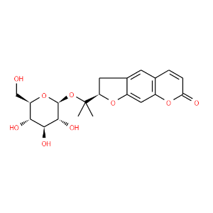 7H-Furo[3,2-g][1]benzopyran-7-one,2-[1-(-D-glucopyranosyloxy)-1-methylethyl]-2,3-dihydro-,(2R)-