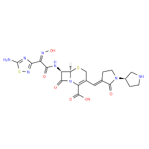 5-Thia-1-azabicyclo[4.2.0]oct-2-ene-2-carboxylic acid,7-[[(2Z)-2-(5-amino-1,2,4-thiadiazol-3-yl)-2-(hydroxyimino)acetyl]amino]-8-oxo-3-[(E)-[(3'R)-2-oxo[1,3'-bipyrrolidin]-3-ylidene]methyl]-,(6R,7R)-