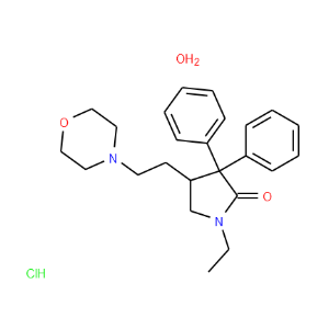 2-Pyrrolidinone,1-ethyl-4-[2-(4-morpholinyl)ethyl]-3,3-diphenyl-, hydrochloride, hydrate(1:1:1)