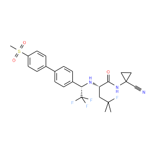 Pentanamide,N-(1-cyanocyclopropyl)-4-fluoro-4-methyl-2-[[(1S)-2,2,2-trifluoro-1-[4'-(methylsulfonyl)[1,1'-biphenyl]-4-yl]ethyl]amino]-,(2S)-