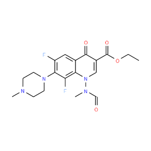 3-Quinolinecarboxylic acid,6,8-difluoro-1-(formylmethylamino)-1,4-dihydro-7-(4-methyl-1-piperazinyl)-4-oxo-,ethyl ester