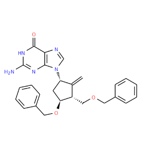6H-Purin-6-one,2-amino-1,9-dihydro-9-[(1S,3R,4S)-2-methylene-4-(phenylmethoxy)-3-[(phenylmethoxy)methyl]cyclopentyl]-