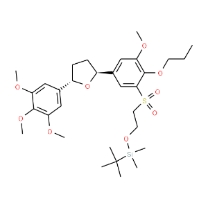 Furan,2-[3-[[2-[[(1,1-dimethylethyl)dimethylsilyl]oxy]ethyl]sulfonyl]-5-methoxy-4-propoxyphenyl]tetrahydro-5-(3,4,5-trimethoxyphenyl)-,(2S,5S)-