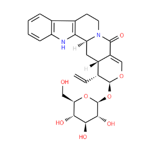 5H-Indolo[2,3-a]pyrano[3,4-g]quinolizin-5-one,1-ethenyl-2-(-D-glucopyranosyloxy)-1,2,7,8,13,13b,14,14a-octahydro-,(1R,2S,13bS,14aS)-