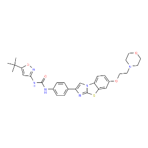 Urea,N-[5-(1,1-dimethylethyl)-3-isoxazolyl]-N'-[4-[7-[2-(4-morpholinyl)ethoxy]imidazo[2,1-b]benzothiazol-2-yl]phenyl]-