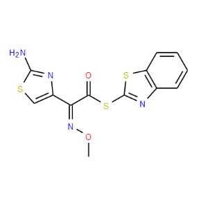 S-2-Benzothiazolyl2-amino-alpha-(methoxyimino)-4-thiazolethiolacetate