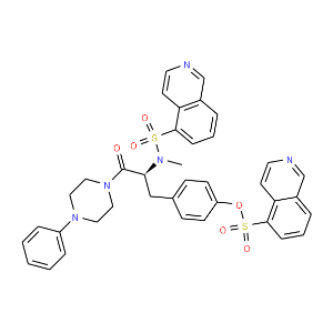 (S)-5-Isoquinolinesulfonic acid 4-[2-[(5-isoquinolinylsulfonyl)methylamino]-3-oxo-3-(4-phenyl-1-piperazinyl)propyl]phenyl ester - Click Image to Close