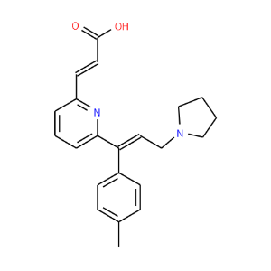 (2E)-3-{6-[(1E)-1-(4-Methylphenyl)-3-(1-pyrrolidinyl)-1-propen-1-yl]-2-pyridinyl}acrylic acid - Click Image to Close