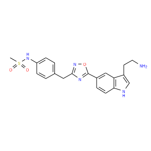 2-[5-[3-(4-Methylsulfonylamino)benzyl-1,2,4-oxadiazol-5-yl]-1H-indol-3-yl]ethanamine - Click Image to Close