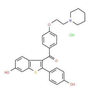 Raloxifene hydrochloride,[6-Hydroxy-2-(4-hydroxyphenyl)benzo[b]thien-3-yl][4-[2-(1-piperidinyl)ethoxy]phenyl]-methanone hydrochloride