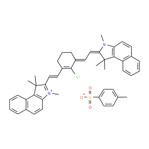 2-[(E)-2-{(3E)-2-Chloro-3-[(2E)-2-(1,1,3-trimethyl-1,3-dihydro-2H-benzo[e]indol-2-ylidene)ethylidene]-1-cyclohexen-1-yl}vinyl]-1,1,3-trimethyl-1H-benzo[e]indolium 4-methylbenzenesulfonate