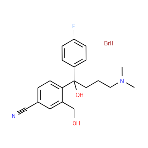 4-(4-(Dimethylamino)-1-(4-fluorophenyl)-1-hydroxybutyl)-3-(hydroxymethyl)benzonitrile hydrobromide - Click Image to Close