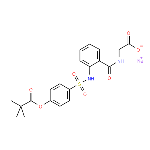 n-[2-[[[4-(2,2-dimethyl-1-oxopropoxy)phenyl]sulfonyl]amino]benzoyl]-(s)-glycine monosodium salt