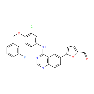 5-(4-((3-chloro-4-((3-fluorobenzyl)oxy)phenyl)amino)quinazolin-6-yl)furan-2-carbaldehyde - Click Image to Close