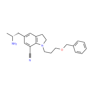 5-[(2R)-2-Aminopropyl]-2,3-dihydro-1-[3-(phenylmethoxy)propyl]-1H-indole-7-carbonitrile - Click Image to Close