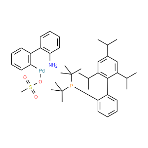 Methanesulfonato(2-di-t-butylphosphino-2',4',6'-tri-i-propyl-1,1'-biphenyl)(2'-amino-1,1'-biphenyl-2-yl)palladium(II) - Click Image to Close