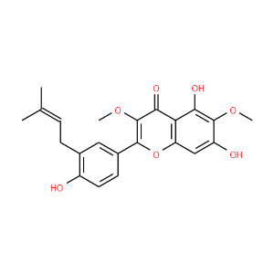 5,7,4-Trihydroxy-3,6-dimethoxy-3-prenylflavone - Click Image to Close