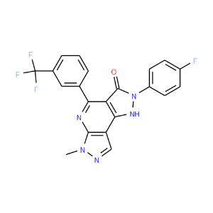 2-(4-Fluorophenyl)-1,6-dihydro-6-methyl-4-[3-(trifluoromethyl)phenyl]dipyrazolo[3,4-b:3',4'-d]pyridin-3(2H)-one