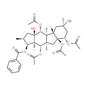 5,8,9,14-Tetraacetoxy-3-benzoyloxy-10,15-dihydroxypepluane - Click Image to Close