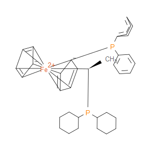 (R)-(-)-1-[(S)-2-(Diphenylphosphino)ferrocenyl]ethyldicyclohexylphosphine ethanol adduct - Click Image to Close