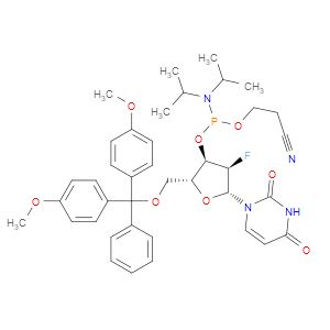 5'-O-(4,4'-Dimethoxytrityl)-2'-Fluoro-2'-deoxyuridine-3'-cyanoethyl Phosphoramidite - Click Image to Close