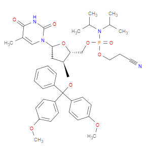 3'-O-(4,4'-Dimethoxytrityl)-thymidine-5'-cyanoethyl-Phosphoramidite - Click Image to Close
