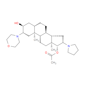 (2B,3A,5A,16B,17B)-17-ACETOXY-3-HYDROXY-2-(4-MORPHOLINYL)-16-(1-PYRROLIDINYL)ANDROSTANE - Click Image to Close