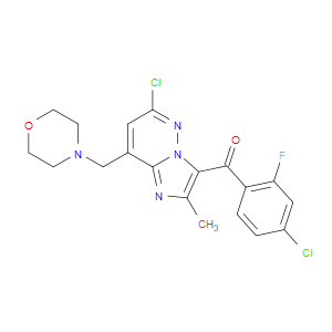 (4-CHLORO-2-FLUOROPHENYL)(6-CHLORO-2-METHYL-8-(MORPHOLINOMETHYL)IMIDAZO[1,2-B]PYRIDAZIN-3-YL)METHANONE