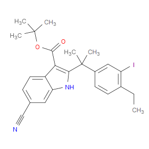 TERT-BUTYL 6-CYANO-2-(2-(4-ETHYL-3-IODOPHENYL)PROPAN-2-YL)-1H-INDOLE-3-CARBOXYLATE