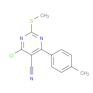4-CHLORO-6-(4-METHYLPHENYL)-2-(METHYLSULFANYL)-5-PYRIMIDINECARBONITRILE - Click Image to Close