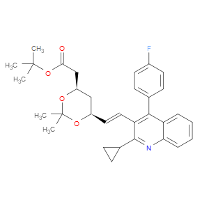 T-BUTYL (3R,5S)-7-[2-CYCLOPROPYL-4-(4-FLUOROPHENYL)QUINOLIN-3-YL]-3,5-ISOPROPYLIDENEDIOXY-6-HEPTENOATE