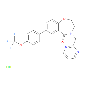 1,4-BENZOXAZEPIN-5(2H)-ONE, 3,4-DIHYDRO-4-(2-PYRIMIDINYLMETHYL)-7-[4-(TRIFLUOROMETHOXY)PHENYL]-, HYDROCHLORIDE (1:1)