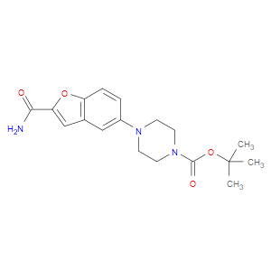 TERT-BUTYL 4-(2-CARBAMOYLBENZOFURAN-5-YL)PIPERAZINE-1-CARBOXYLATE - Click Image to Close