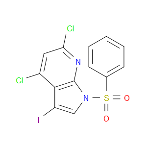 1-(BENZENESULFONYL)-4,6-DICHLORO-3-IODO-1H-PYRROLO[2,3-B]PYRIDINE - Click Image to Close