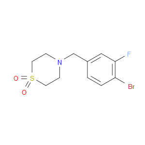 4-[(4-BROMO-3-FLUOROPHENYL)METHYL]-1-THIOMORPHOLINE-1,1-DIONE - Click Image to Close