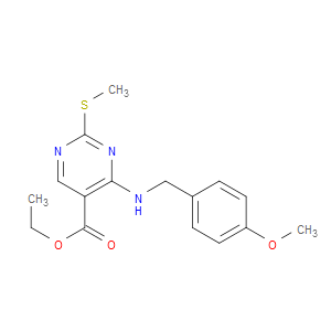 ETHYL 4-((4-METHOXYBENZYL)AMINO)-2-(METHYLTHIO)PYRIMIDINE-5-CARBOXYLATE - Click Image to Close