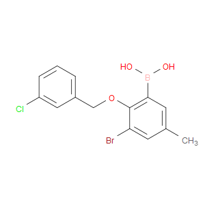 3-BROMO-2-(3'-CHLOROBENZYLOXY)-5-METHYLPHENYLBORONIC ACID - Click Image to Close