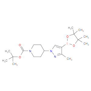 TERT-BUTYL 4-(3-METHYL-4-(4,4,5,5-TETRAMETHYL-1,3,2-DIOXABOROLAN-2-YL)-1H-PYRAZOL-1-YL)PIPERIDINE-1-CARBOXYLATE - Click Image to Close