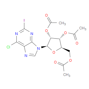 6-CHLORO-2-IODO-9-(2',3',5'-TRI-O-ACETYL-BETA-D-RIBOFURANOSYL)PURINE