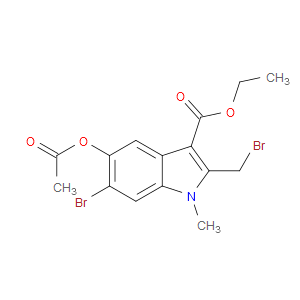 ETHYL 5-ACETOXY-6-BROMO-2-(BROMOMETHYL)-1-METHYL-1H-INDOLE-3-CARBOXYLATE