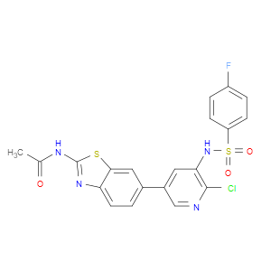 N-[6-[6-CHLORO-5-[[(4-FLUOROPHENYL)SULFONYL]AMINO]-3-PYRIDINYL]-1,3-BENZOTHIAZOL-2-YL]ACETAMIDE