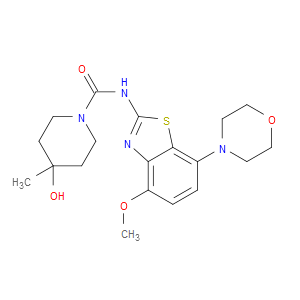 4-HYDROXY-N-[4-METHOXY-7-(4-MORPHOLINYL)-2-BENZOTHIAZOLYL]-4-METHYL-1-PIPERIDINECARBOXAMIDE