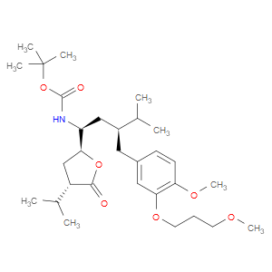TERT-BUTYL ((1S,3S)-1-((2S,4S)-4-ISOPROPYL-5-OXOTETRAHYDROFURAN-2-YL)-3-(4-METHOXY-3-(3-METHOXYPROPOXY)BENZYL)-4-METHYLPENTYL)CARBAMATE