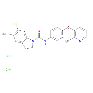 6-CHLORO-5-METHYL-N-(6-((2-METHYLPYRIDIN-3-YL)OXY)PYRIDIN-3-YL)INDOLINE-1-CARBOXAMIDE DIHYDROCHLORIDE