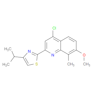 2-(4-CHLORO-7-METHOXY-8-METHYLQUINOLIN-2-YL)-4-ISOPROPYLTHIAZOLE
