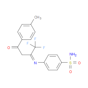 4-[(Z)-[1,1,1-TRIFLUORO-4-(4-METHYLPHENYL)-4-OXOBUTAN-2-YLIDENE]AMINO]BENZENE-1-SULFONAMIDE