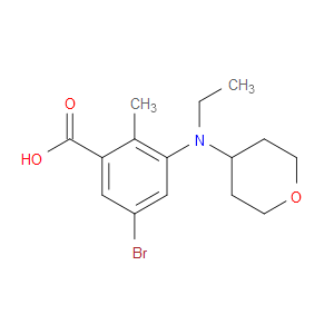 5-BROMO-3-(ETHYL(TETRAHYDRO-2H-PYRAN-4-YL)AMINO)-2-METHYLBENZOIC ACID